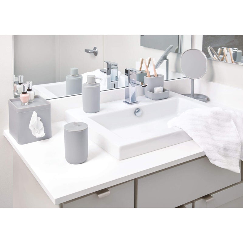 InterDesign IDesign Facial Tissue Box Cover for Bathroom and Vanity Countertops, 6.1" x 5.15" x 5.4", The Cade Collection, Matte Gray - Image 4